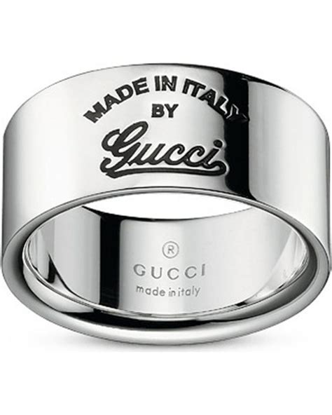 gucci silver ring|Gucci trademark ring.